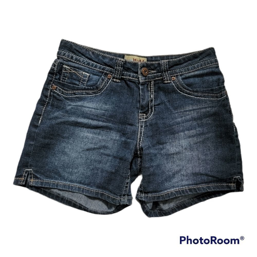 Mudd Girls Size 16 Blue Jean Adjustable Waist Shorts